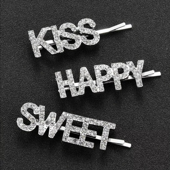 New 3 Pc Set Rhinestone Barrettes - Picture 4 of 16